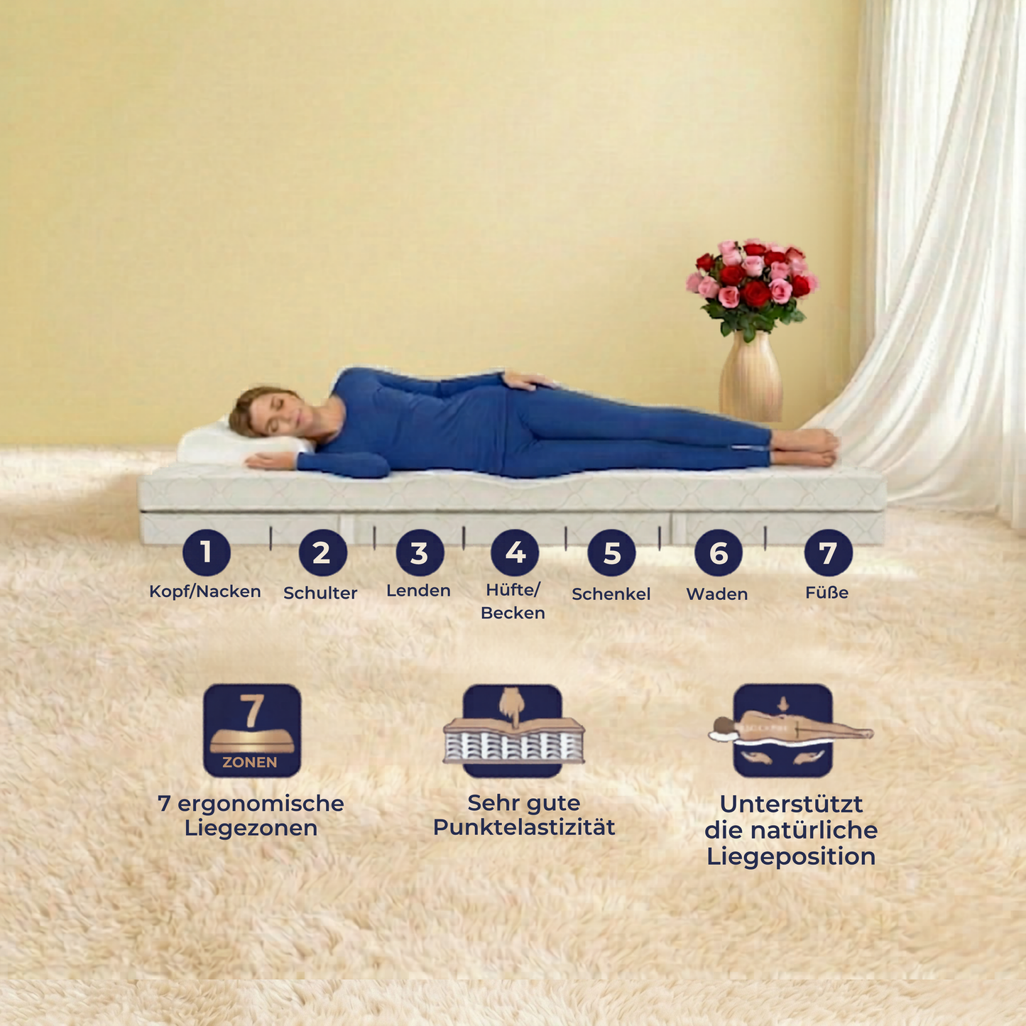 NC Exclusive Matratze mit innovativem Kühlbezug 25 cm 540 Federn/2m²